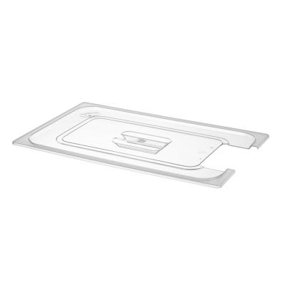 Víko pro polykarbonátové nádoby GN s výřezem pro cirkulační čerpadlo sous vide, HENDI, GN 1/1, Průhledná, 530x325mm | 864227